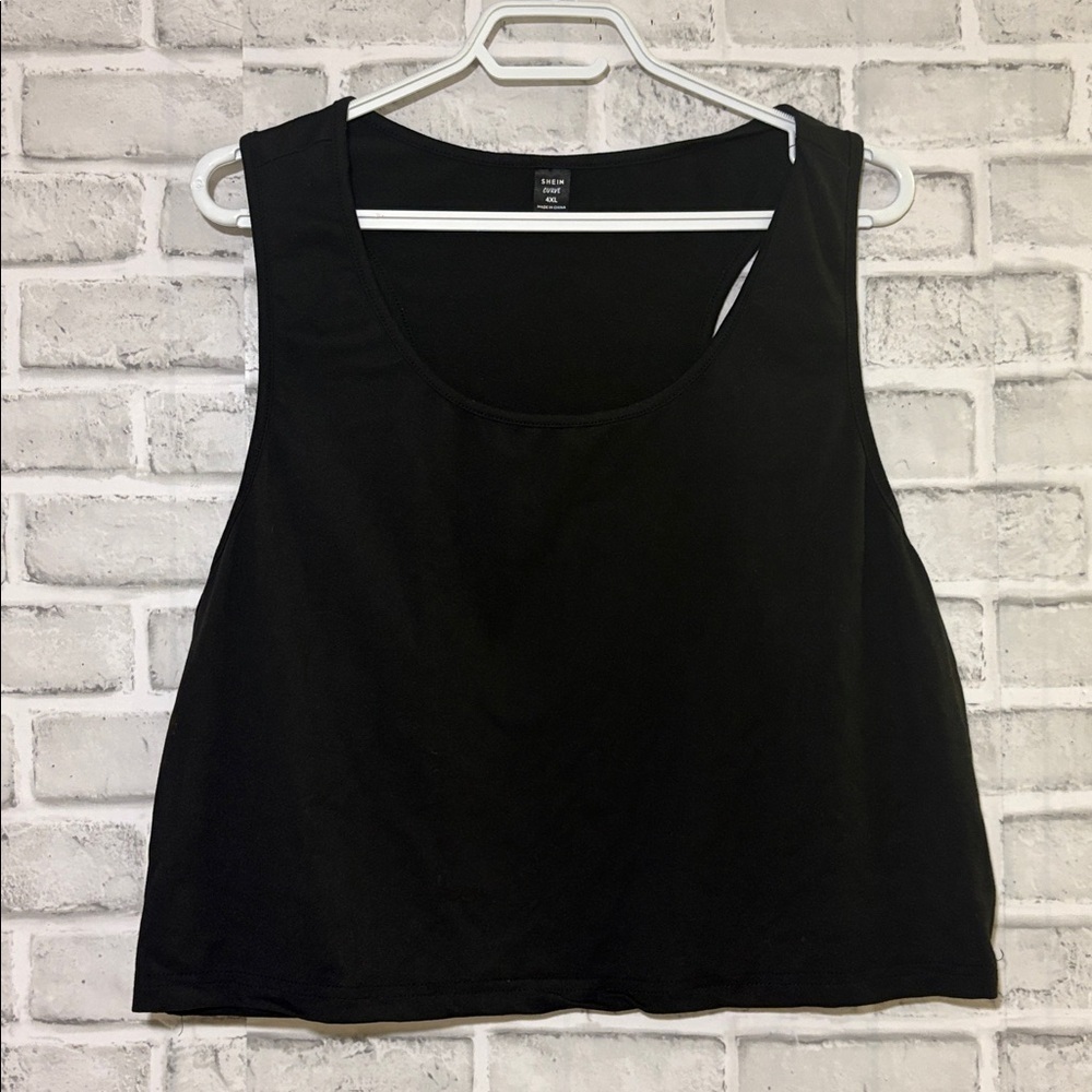 SHEIN curve Classic Black crop Top 4XL